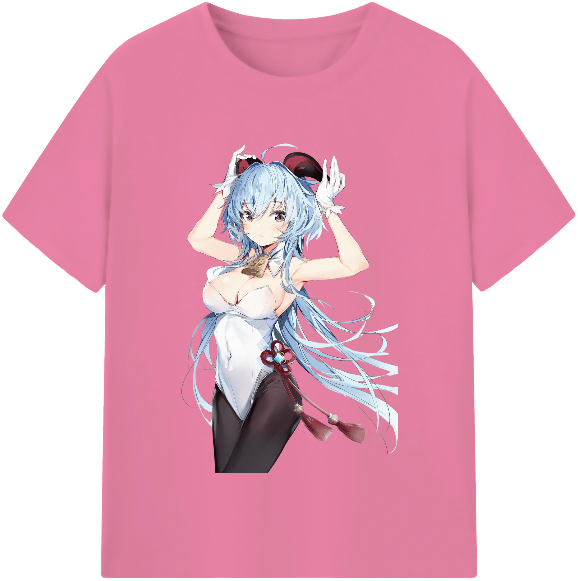 げんし神 甘雨 かんう genshin Ganyu 綿100％半袖Tシャツ（フロントプリント）